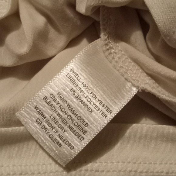 White House Black Market Cream Sequined Shear Overlay Sleeveless Blouse - Picture 5 of 5